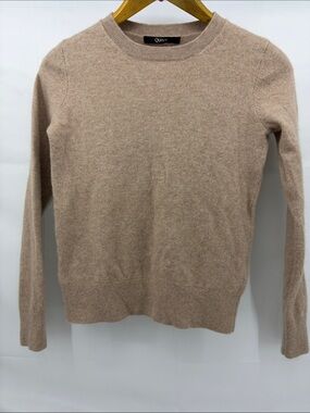 Quince Womens Mongolian Cashmere Classic Crewneck Sweater in Taupe, sz XS